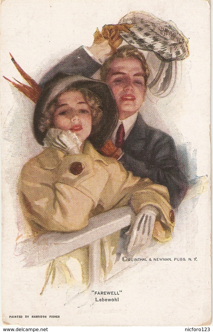 "Couple. Farewell"  Nice Vintage American Postcard - Parejas