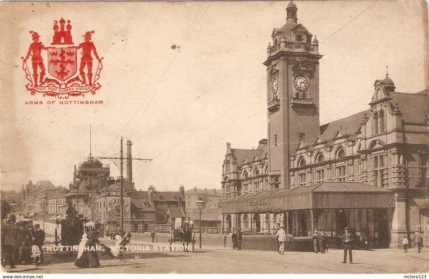 "Nottingham. Victoria Station" Tuck Heraldic View Ser. PC # 2128 - Tuck, Raphael