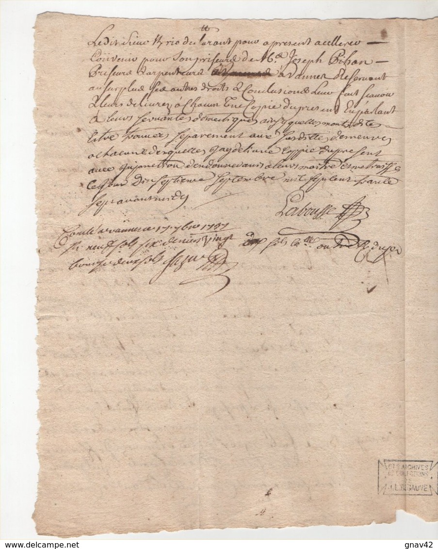 Bretagne Vannes 1737 Documents Provenant Des Archives Et Collection De J.L. Debauve Historien Et Critique Littéraire. - - Manuscrits