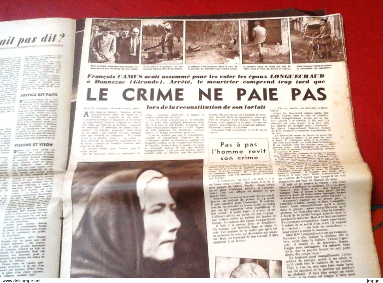 Qui Detective N°102 Juin 1948 Meurtre Donnezac,Maison Morts Violentes Saint Christophe De Double,La Perenche Charente - 1900 - 1949