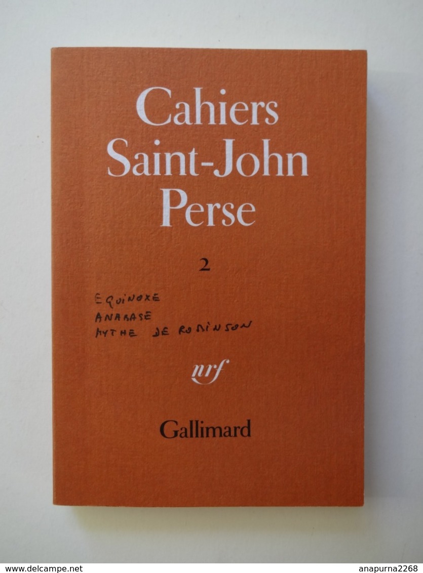 CAHIERS DE SAINT JOHN PERSE N° 2...ED.GALLIMARD 1979 - Franse Schrijvers