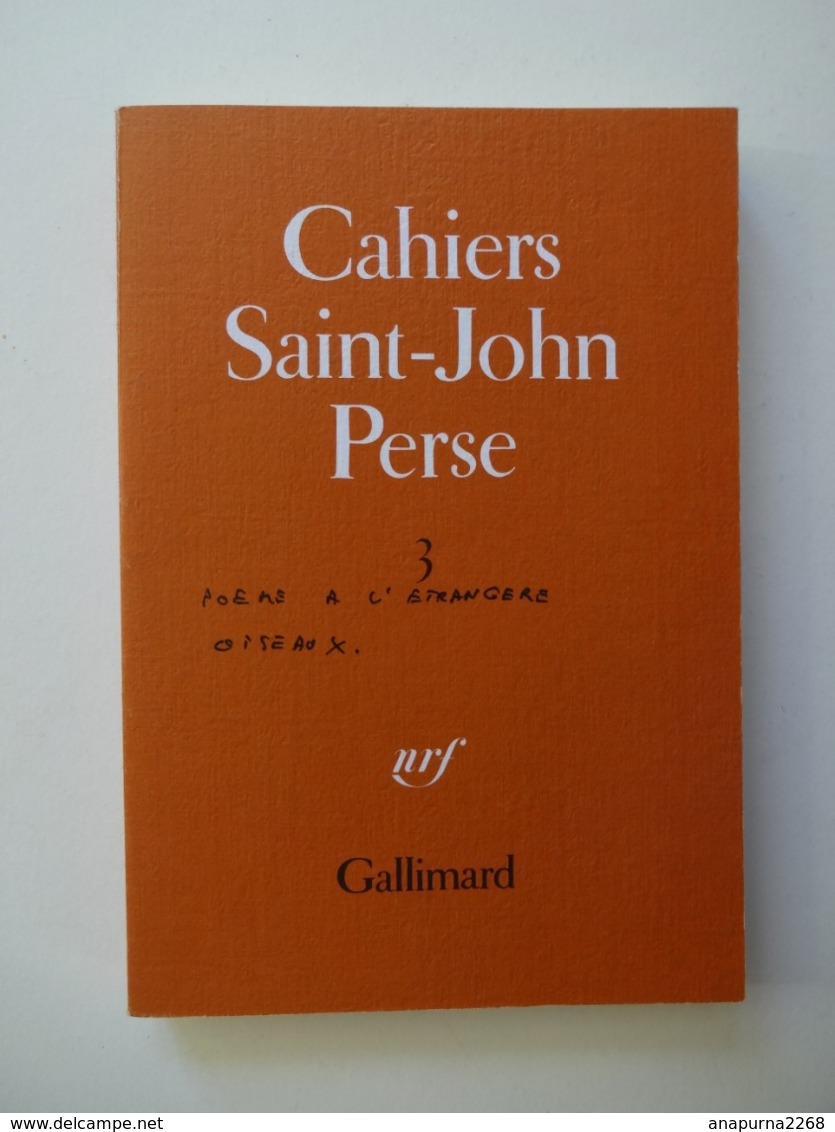 CAHIERS DE SAINT JOHN PERSE N° 3...ED.GALLIMARD 1980 - Franse Schrijvers