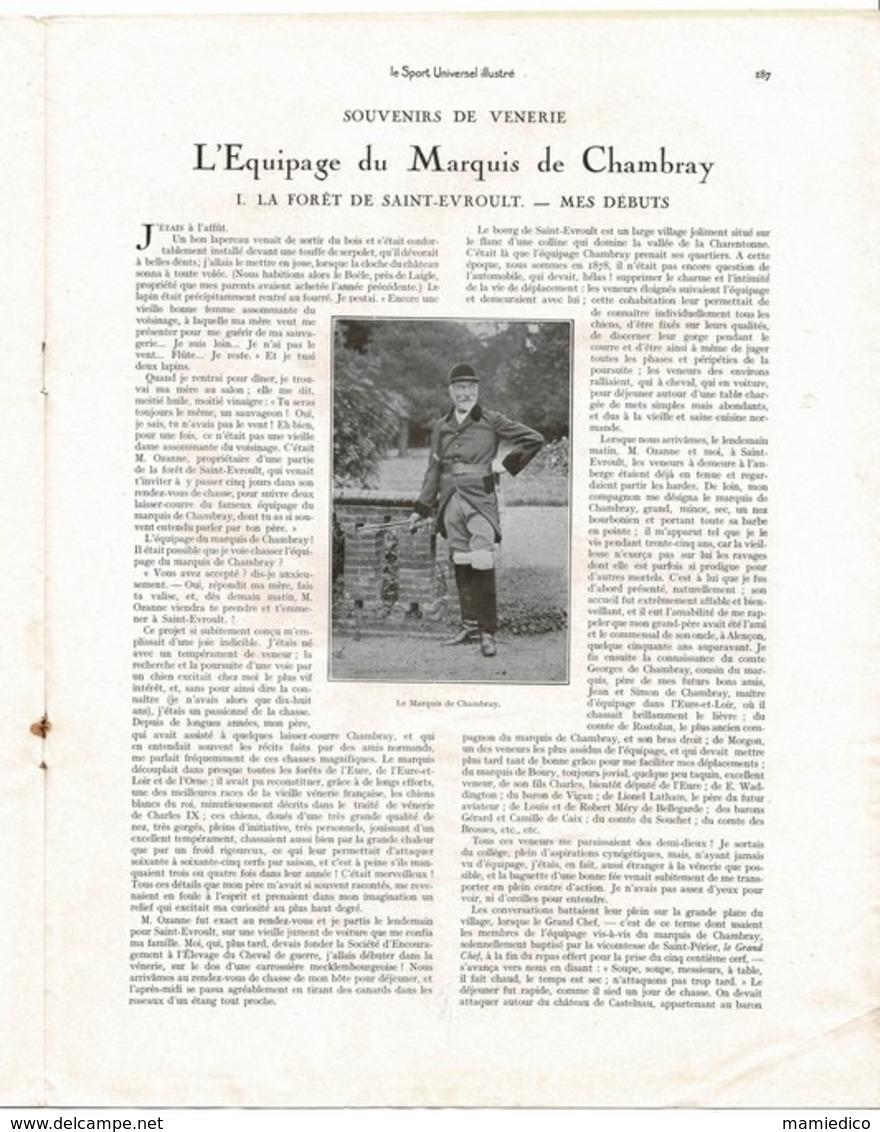 MARS 1926 EQUITATION: Le Sport Universel illustré. Revue de 20 pages. Articles intéressants et pubs d'époque. 28/36cm