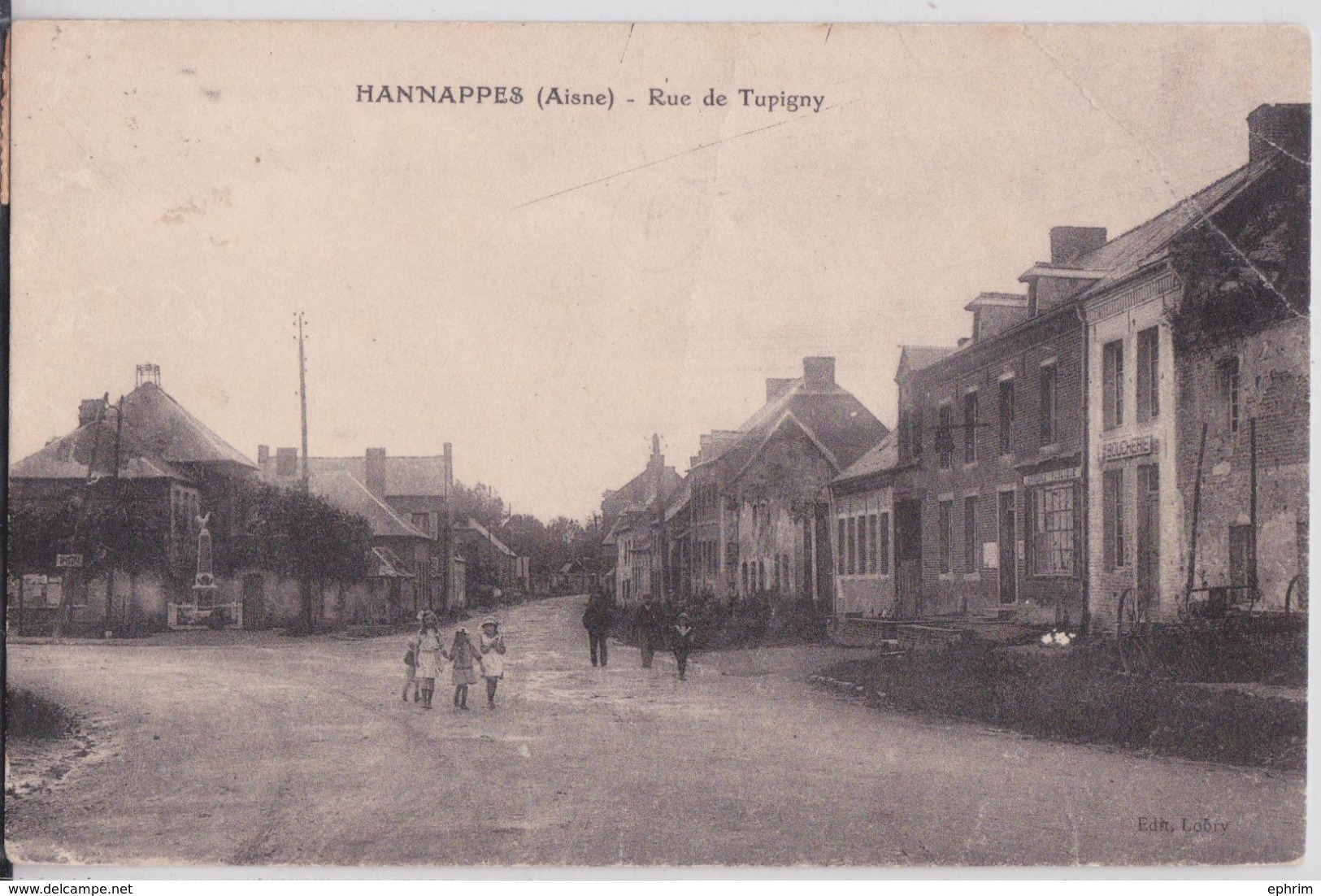 HANNAPPES (Aisne) - Rue De Tupigny - Boucherie - Bascule Publique - Autres & Non Classés