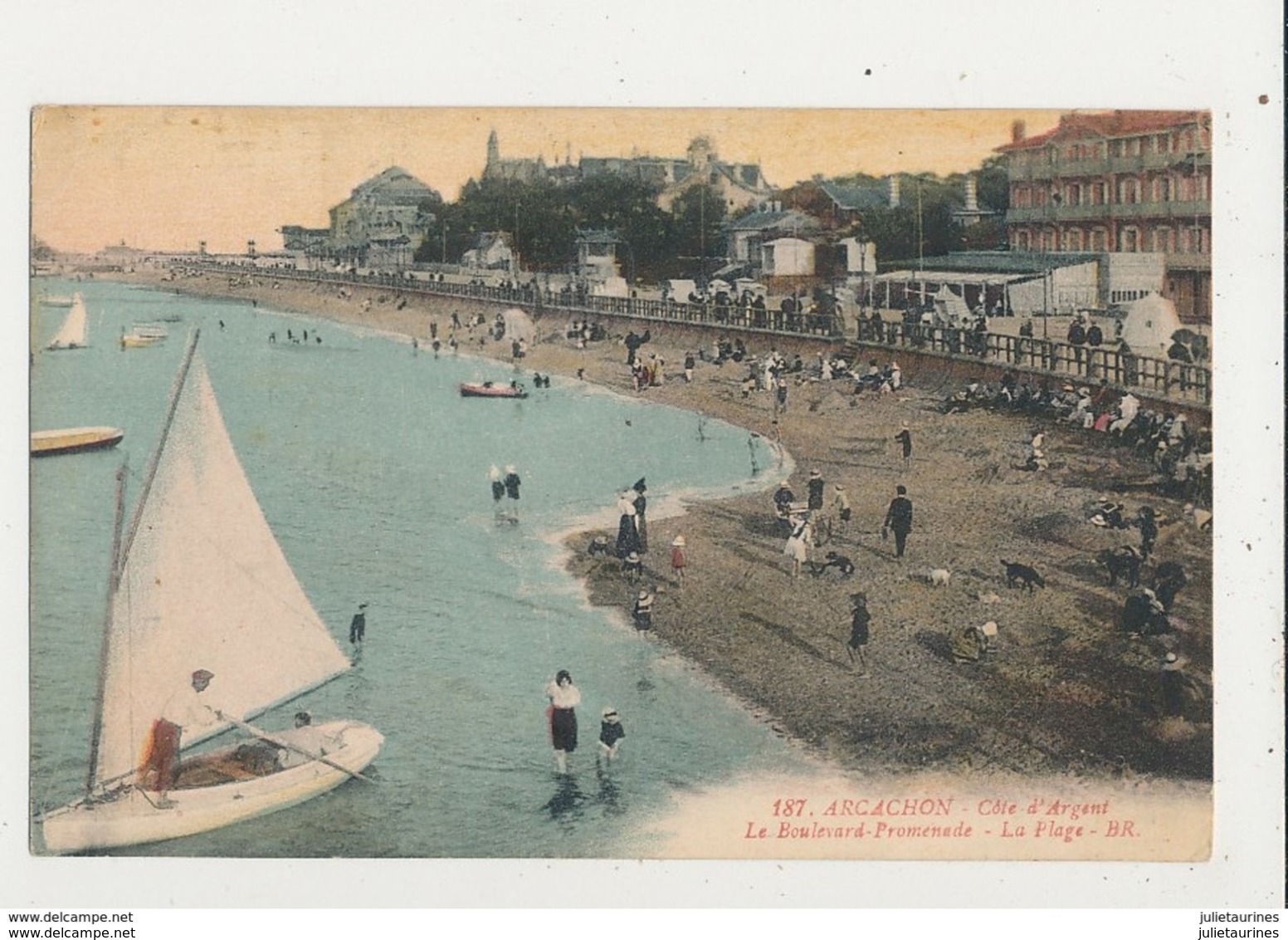 ARCACHON LE BOULEVARD PROMENADE LA PLAGE CPA BON ETAT - Arcachon