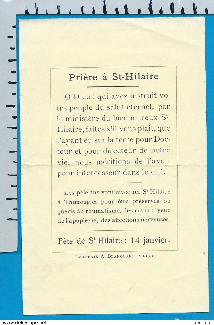 Holycard   St. Hilarius  Thimmougies - Images Religieuses