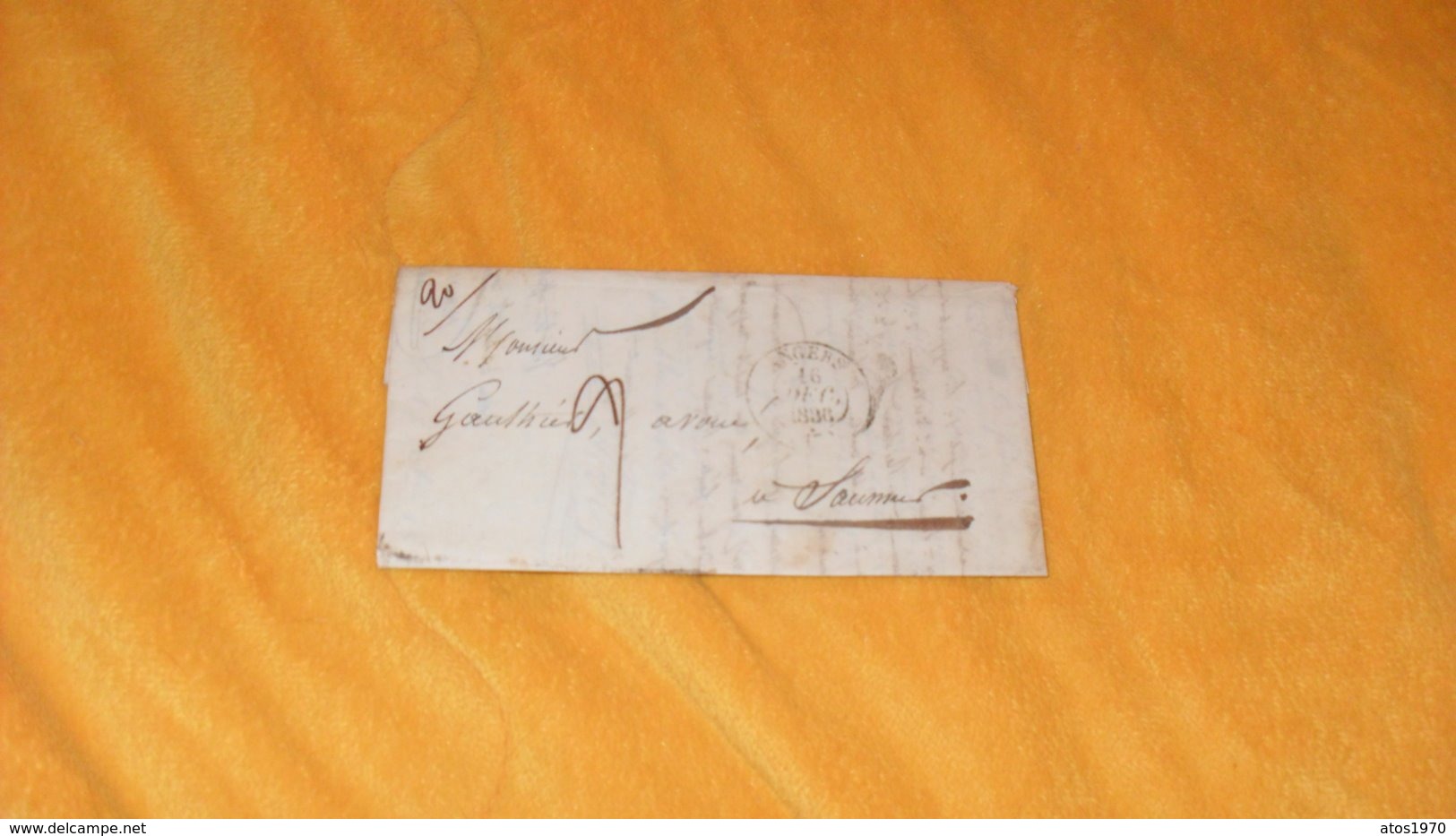 LETTRE ANCIENNE DE 1836.../ CACHETS ANGERS POUR SAUMUR...+ TAXE.. - 1801-1848: Voorlopers XIX