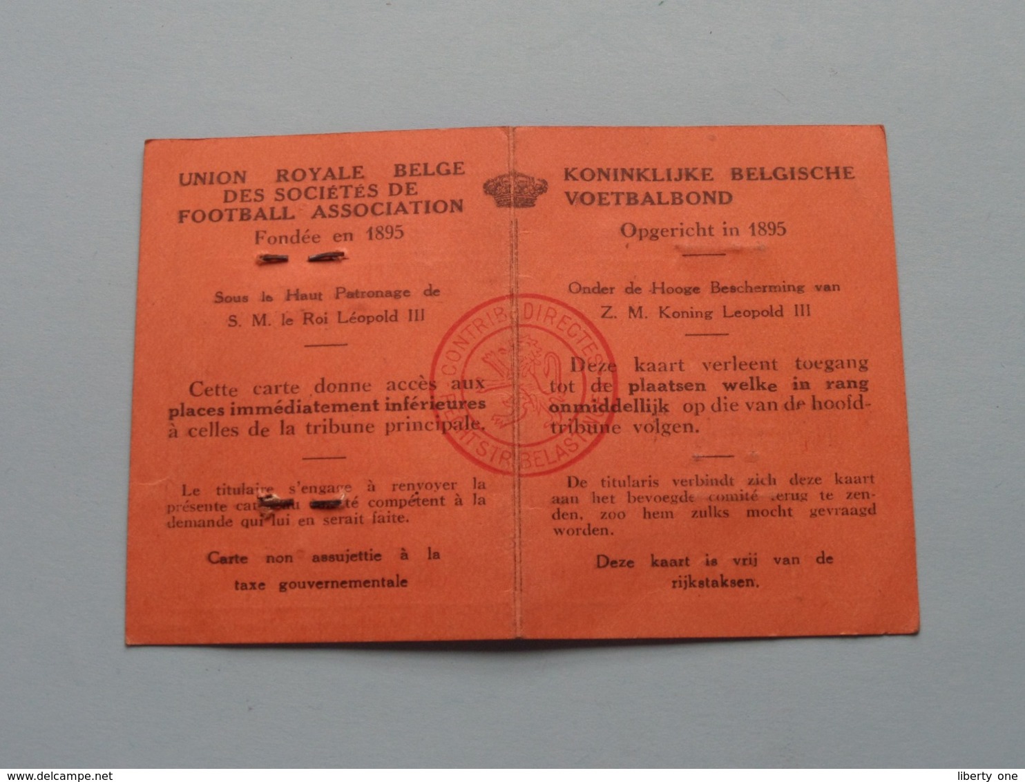 Carte D'ARBITRE - SCHEIDSRECHTERSKAART > U.R.B.S.F.A. Seizoen 1944 - 45 > N° 02184 Lyra Antwerpen ( Zie Foto's ) ! - Autres & Non Classés