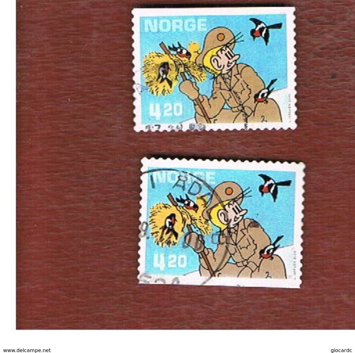 NORVEGIA (NORWAY) -   SG 1383   -  2000  COMICS (2 DIFFERENT PERFORATIONS)   - USED° - Usati