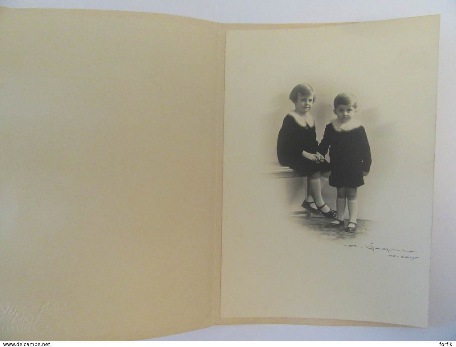 Lot De 5 Grandes Photos Anciennes De Studios (femmes Et Enfants) Dont Studio Hery, Studio Berthe, Jacquet Etc.... - Personnes Anonymes