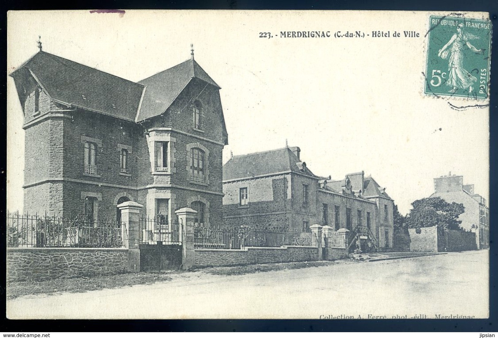 Cpa Du 22  Merdrignac  Hôtel De Ville     LZ128 - Loudéac