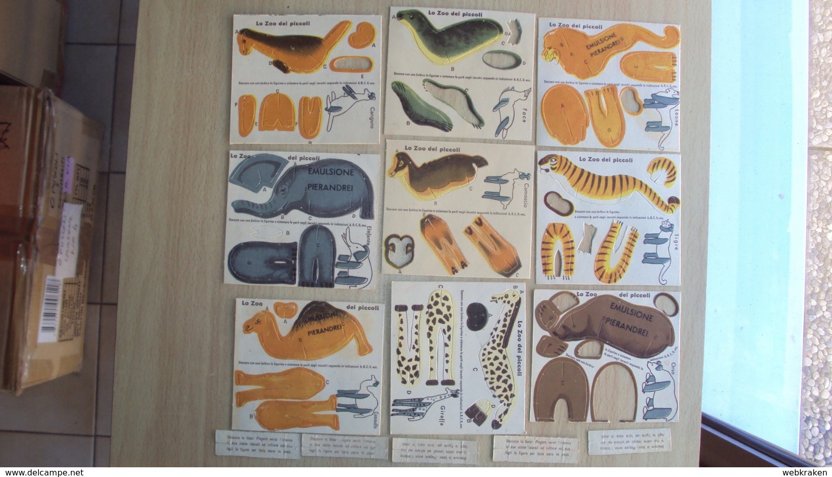 GIOCO DI CARTA 9 SCHEDE ANIMALI DELLO ZOO DA COMPORRE COSTRUIRE MANCANZE COME DA FOTO (s.c. 1) - Altri & Non Classificati