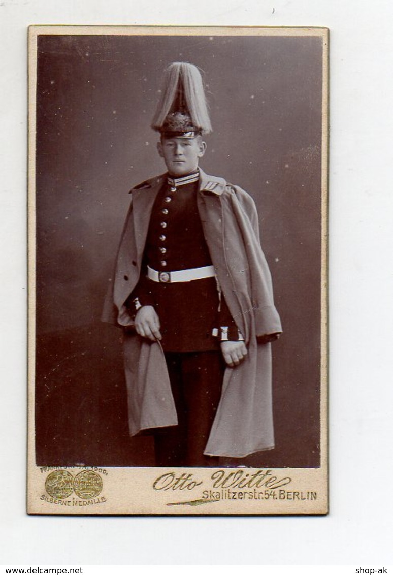 Y9681/ CDV Foto Soldat Mit Pickelhaube Paradebusch Atelier Witte, Berlin - Sonstige & Ohne Zuordnung