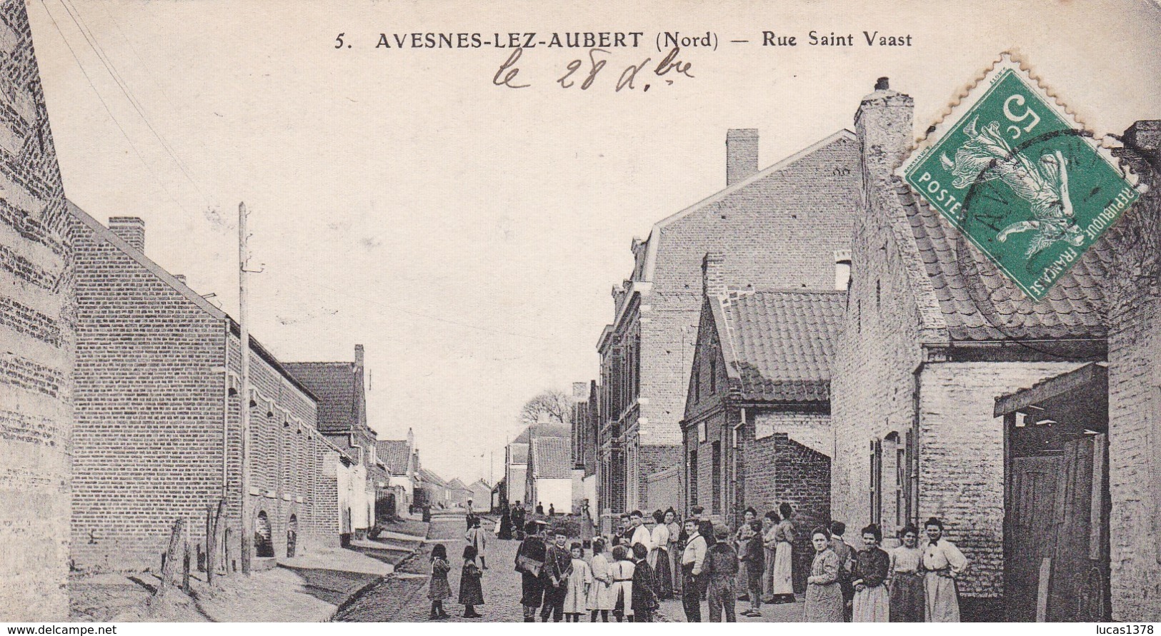 59 / AVESNES LEZ AUBERT / RUE SAINT VAAST /RARE - Avesnes Sur Helpe