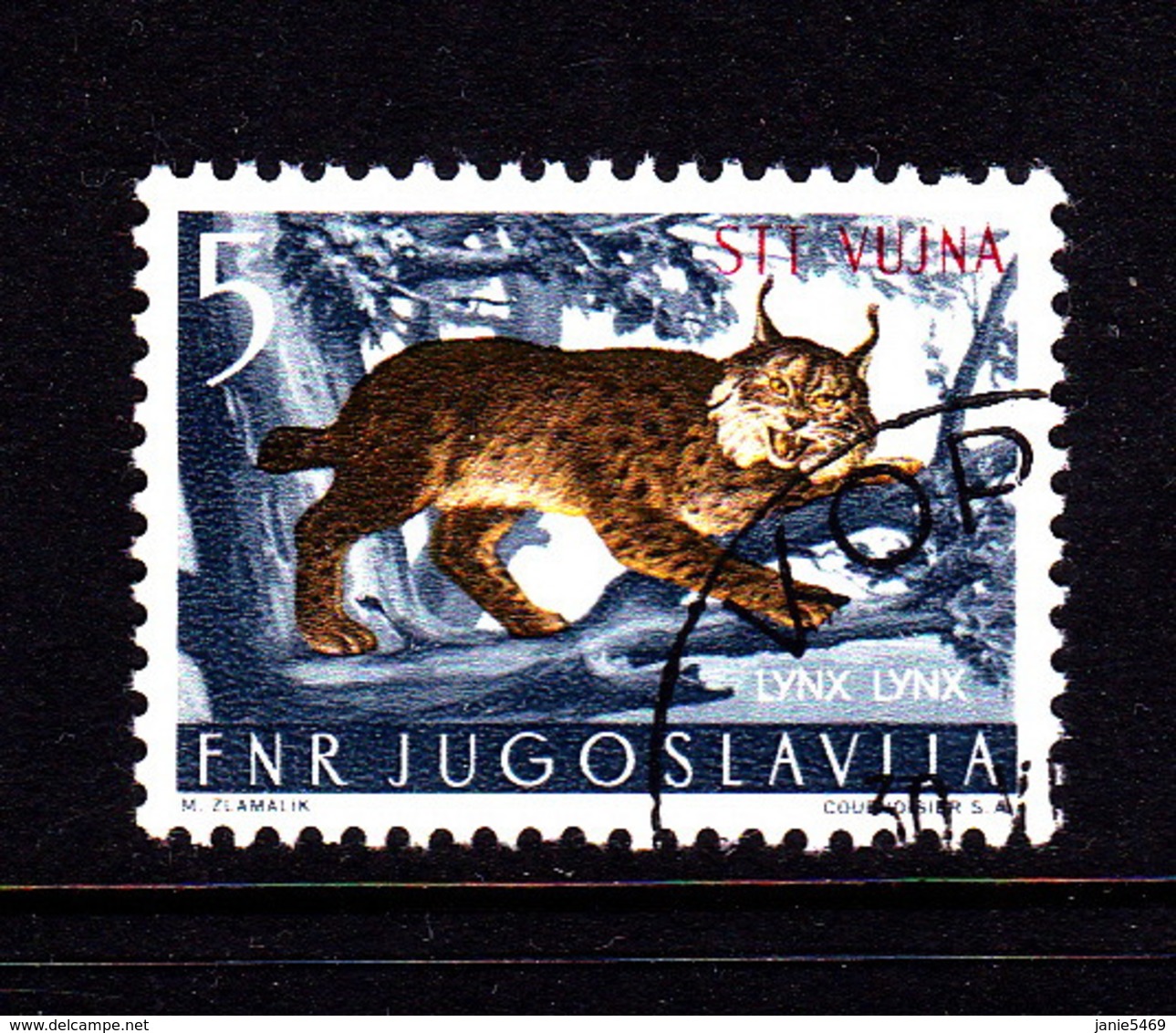 Trieste Zone B  SG B120 1954 Animals  5d Slate Buff And Grey,used - Afgestempeld