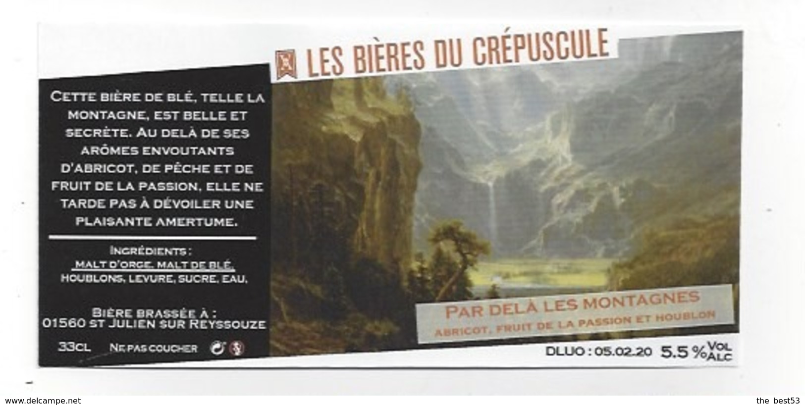 Etiquette De Bière Abricot Passion Du Crépuscule  - Par Delà Les Montagnes  - Saint Julien Sur Reyssouze  (01) - Bière