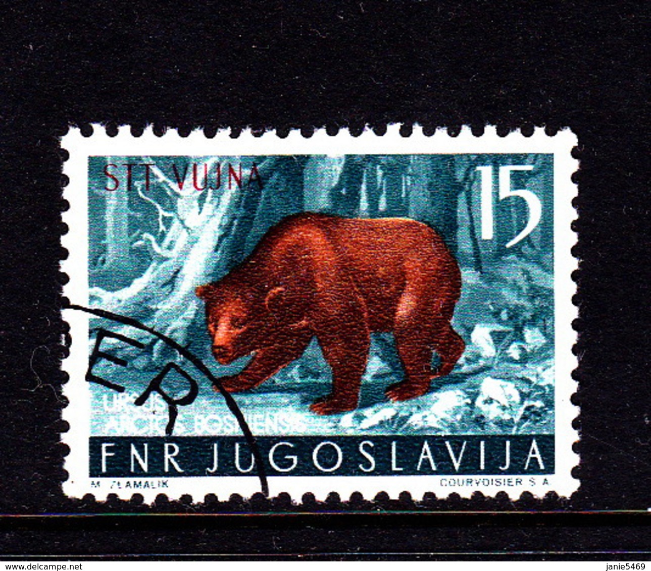 Trieste Zone B  SG B122 1954 Animals 15d Brown And Blue,used - Usados