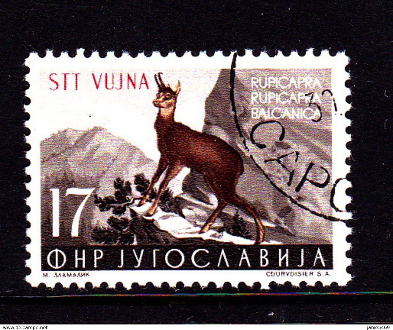 Trieste Zone B  SG B123 1954 Animals 17d Sepia And Brown,used - Oblitérés