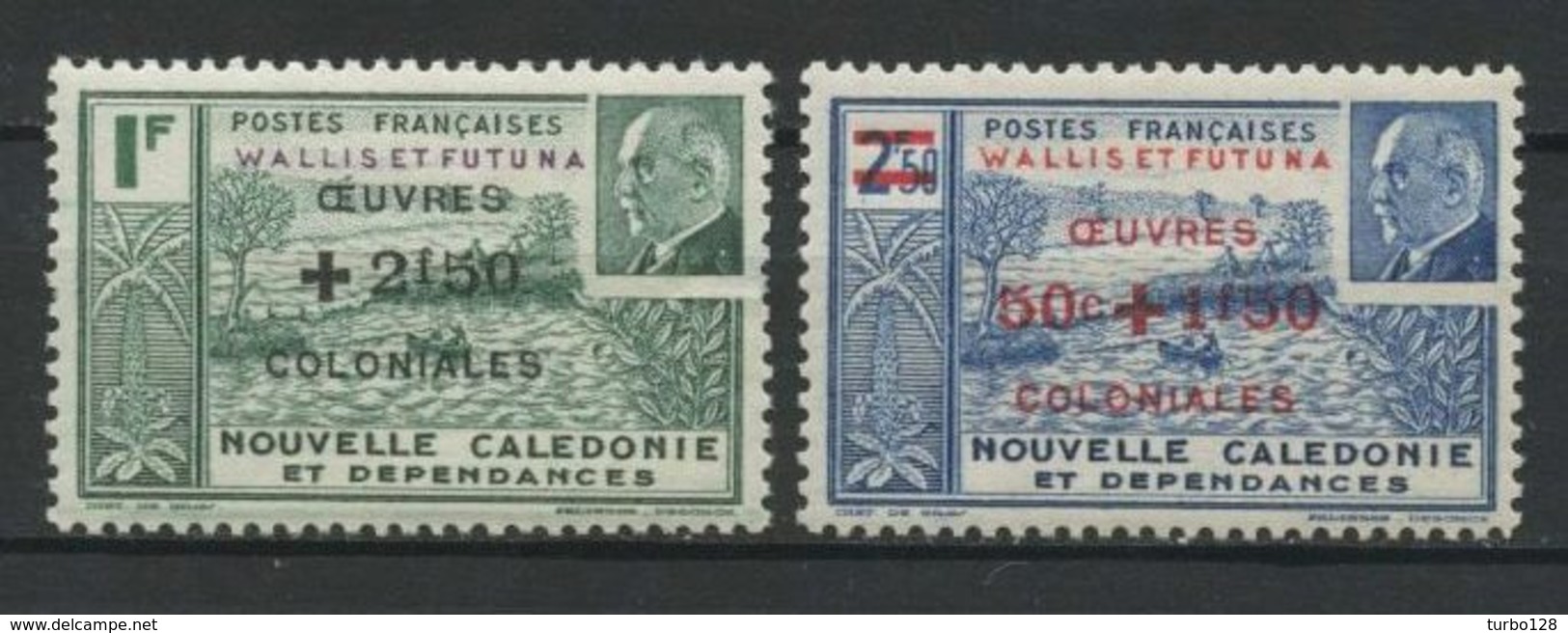 WALLIS FUTUNA 1944 N° 131/132 * Neufs MH Aminci Sur N° 131 C 4 € - Pétain Oeuvres Coloniales - Neufs