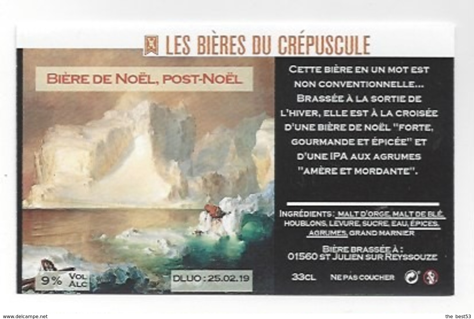 Etiquette De Bière Du Crépuscule  -  De Noël  -  Post Noël  - Saint Julien Sur Reyssouze  (01) - Bière