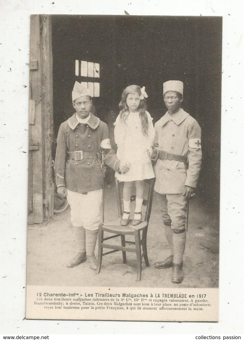 Cp, Les Tirailleurs MALGACHES à La TREMBLADE En 1917 , Charente Inférieure , Vierge , N° 12 - Personaggi