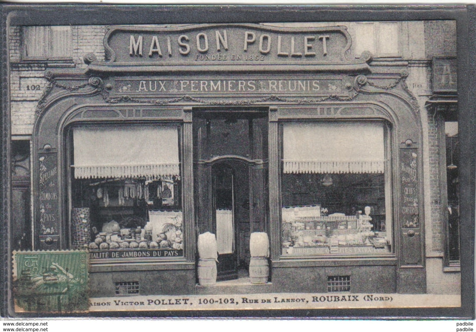 Carte Postale 59. Roubaix  Maison Victor Pollet  Rue De Lannoy  Très Beau Plan - Roubaix