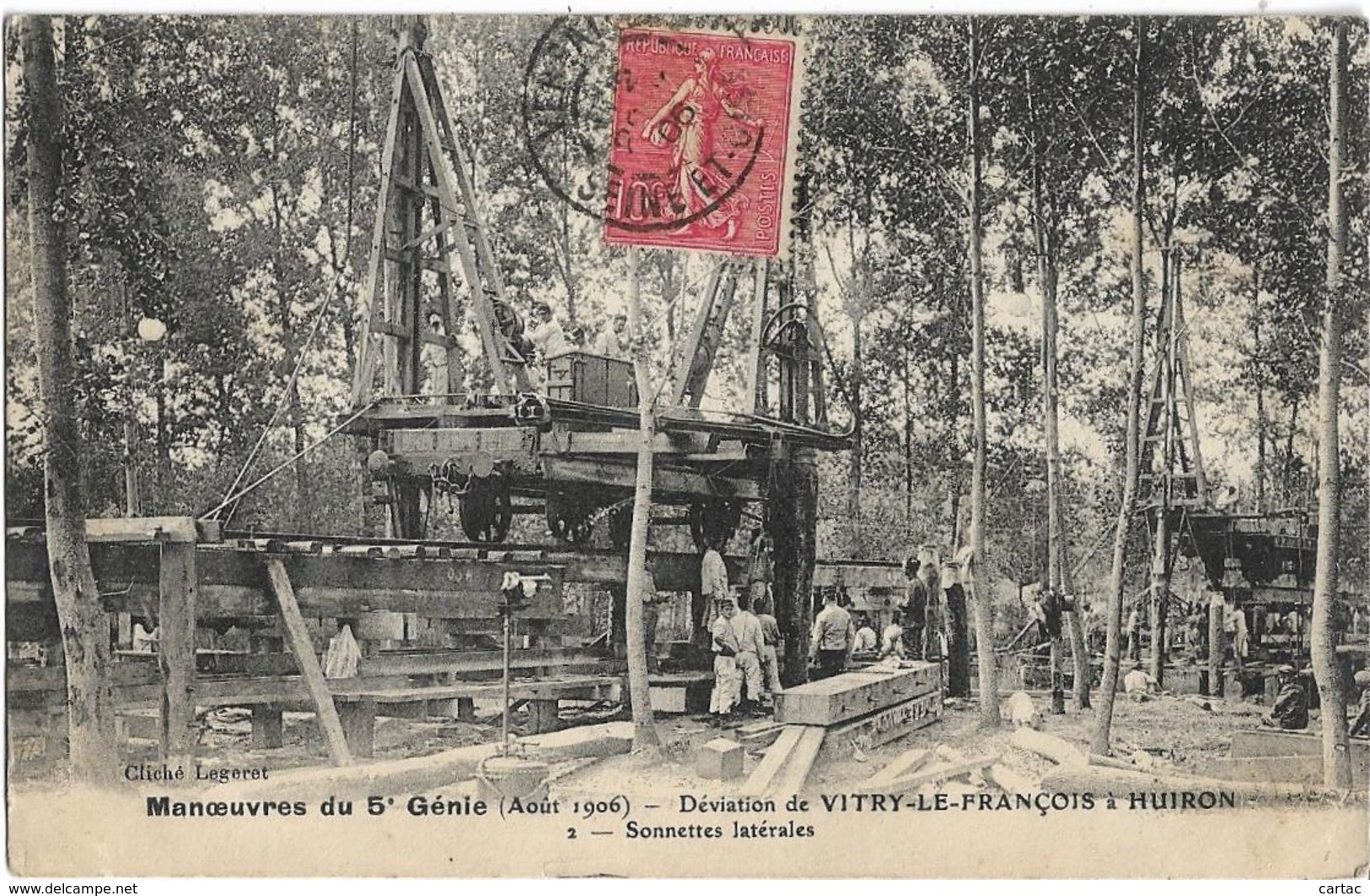 D51 - VITRY LE FRANCOIS-MANOEUVRES DU 5e GENIE(AOUT 1906)-DEVIATION DE VITRY LE FRANCOIS A HUIRON-SONNETTES LATERALES - Vitry-le-François