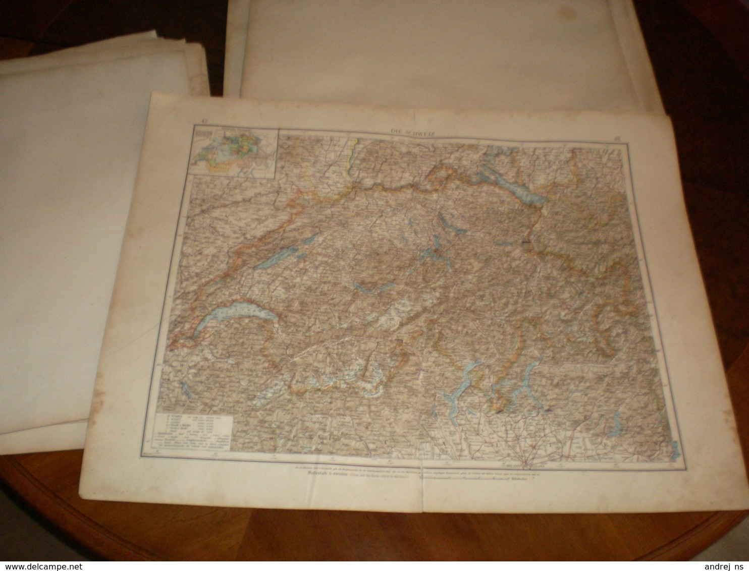 Die Sweiz Volks Und Familien Atlas A Shobel Leipzig 1901 Big Map - Cartes Géographiques