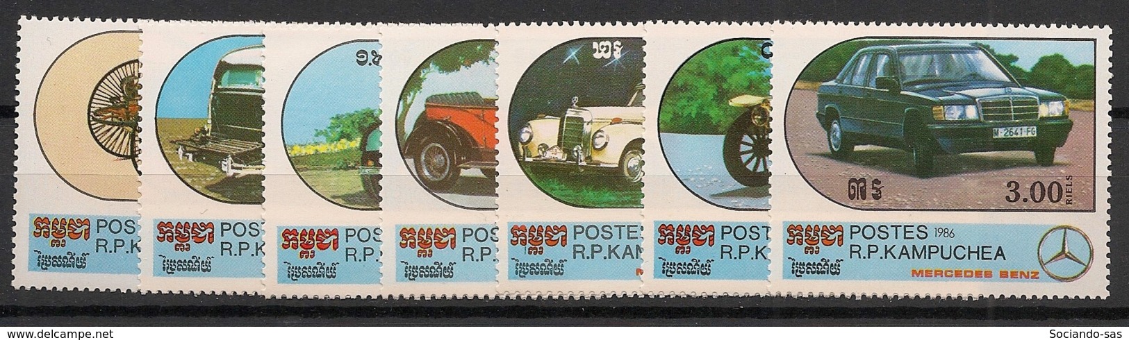 Kampuchea - 1986 - N°Yv. 660 à 666 - Mercedes Benz - Neuf Luxe ** / MNH / Postfrisch - Kampuchea