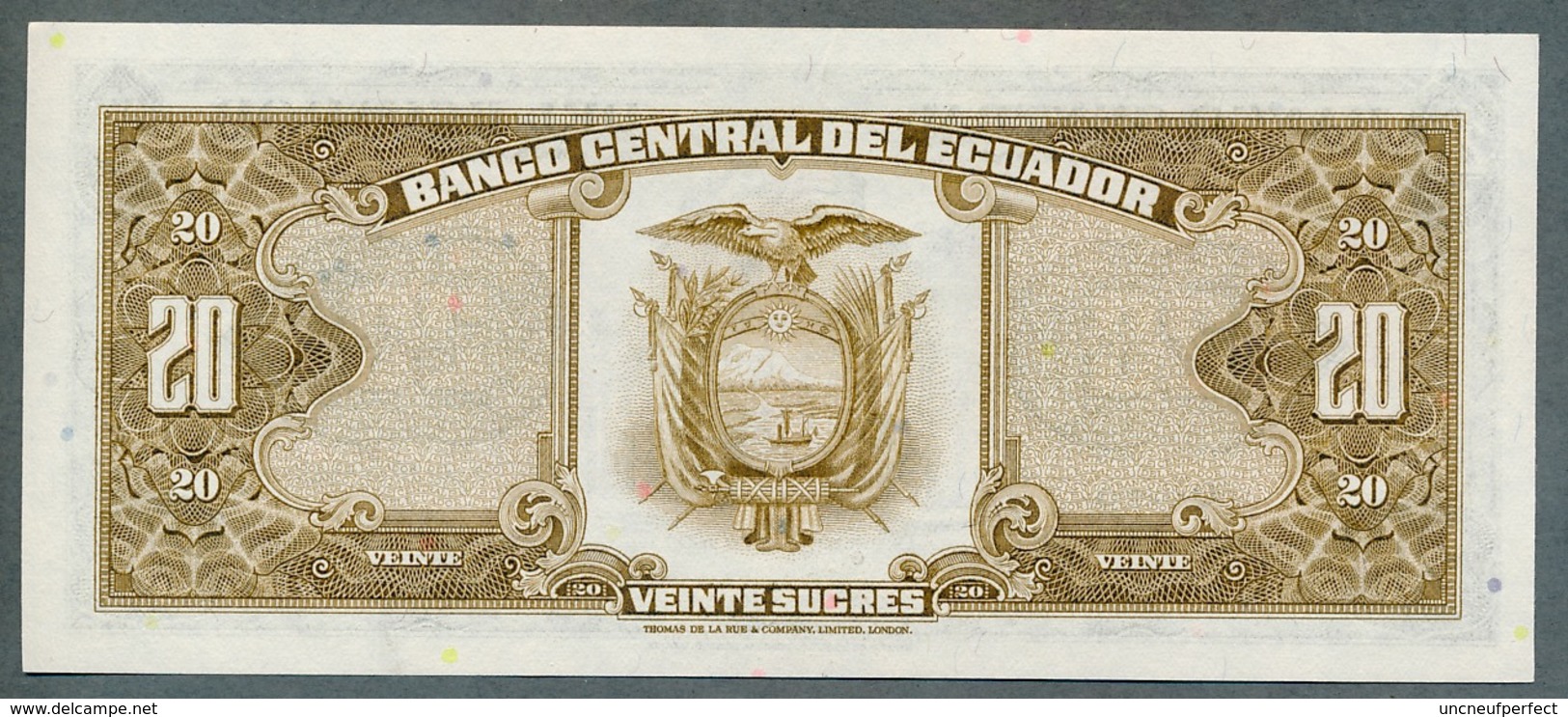 P-115b 20 Sucres (20.4.1983) UNC Série LI N° 17399669 - Ecuador