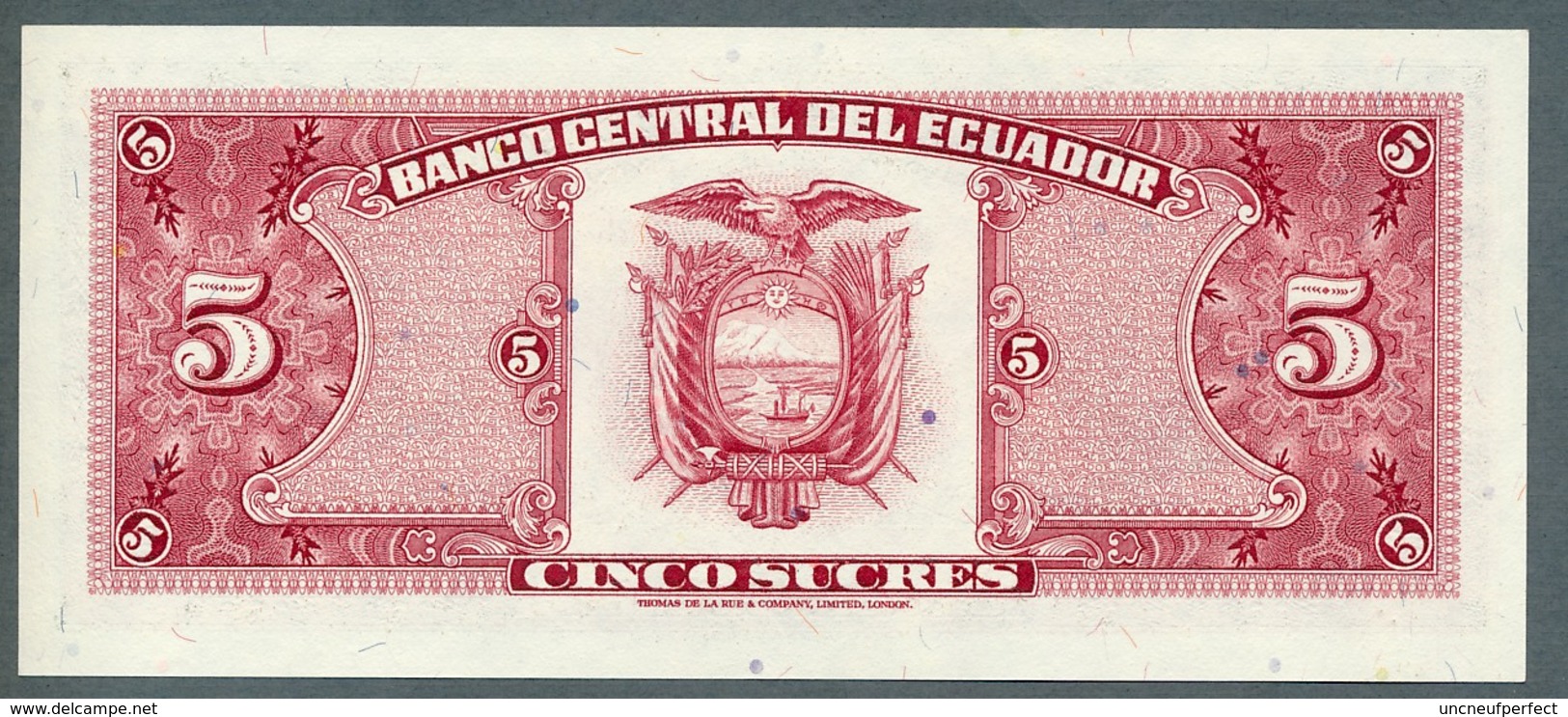 P 113d - 5 SUCRES - 22/11/1988 - NEUF Série IA N° 03915980 - Ecuador