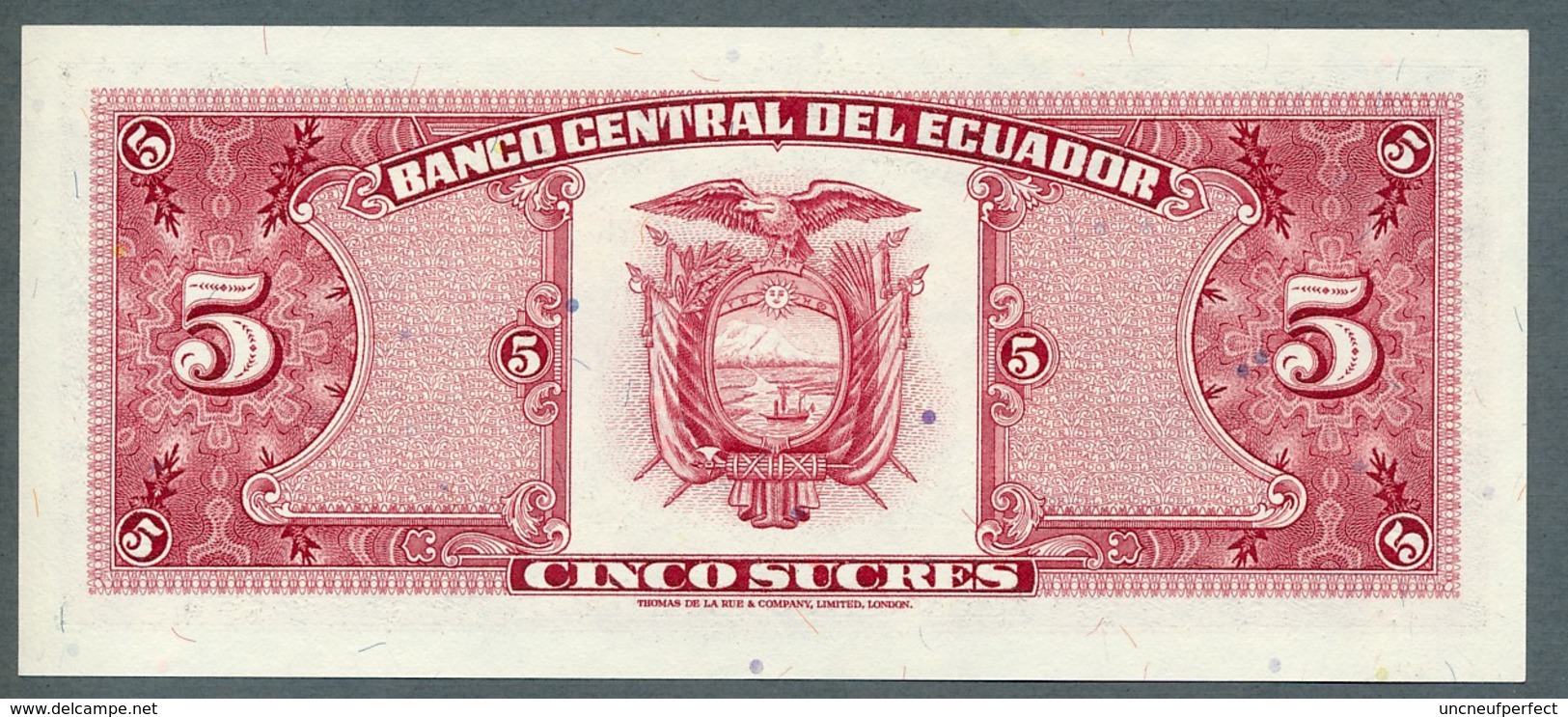 P 113d - 5 SUCRES - 22/11/1988 - NEUF Série IA N° 03915982 - Ecuador