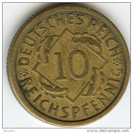Allemagne Germany 10 Reichspfennig 1925 E J 317 KM 40 - 10 Rentenpfennig & 10 Reichspfennig