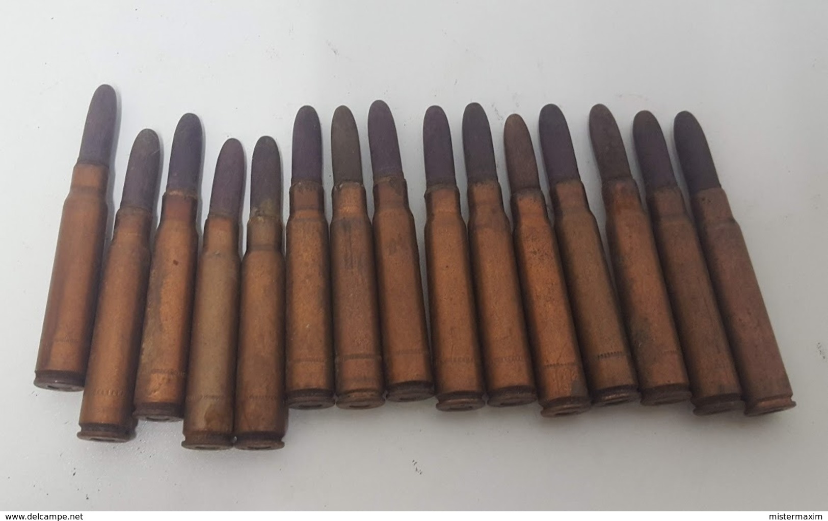 Lot De 15 Cartouches à Blanc De 7.92mm Mauser Allemand Ww2 - Armes Neutralisées