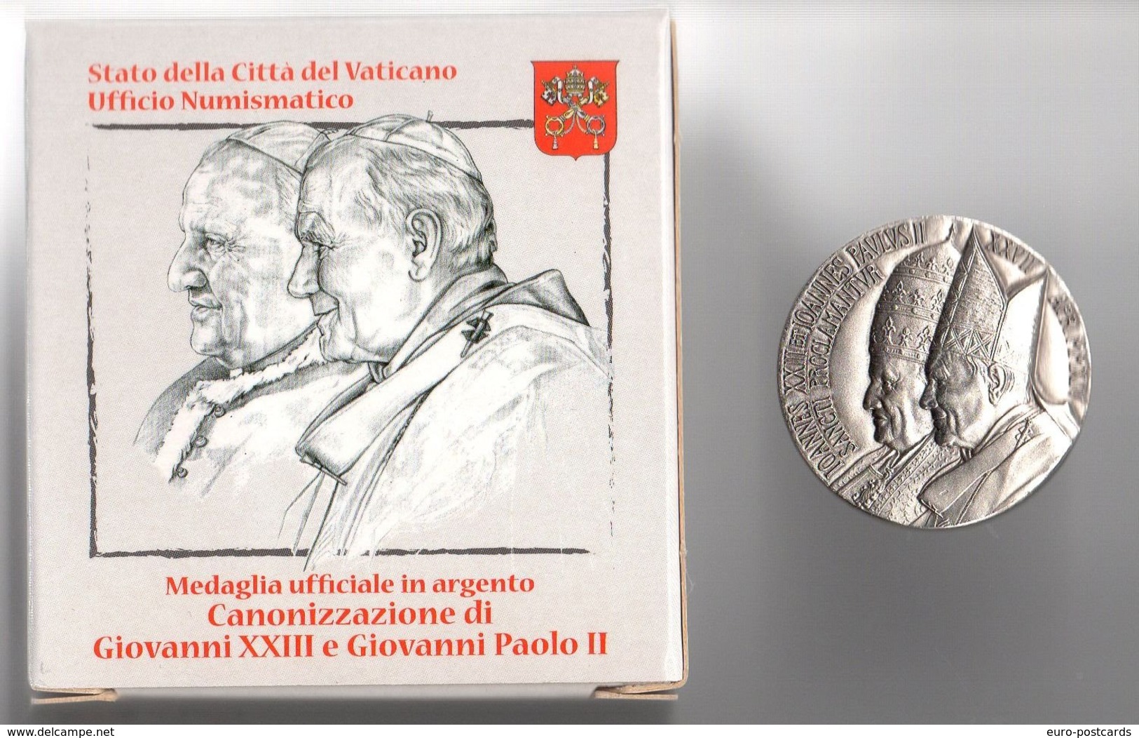 MEDAGLIA ARGENTO 2014 - CITTA' DEL VATICANO - CANONIZZAZIONE DI PAPA GIOVANNI XXIII E GIOVANNI PAOLO II - Altri & Non Classificati