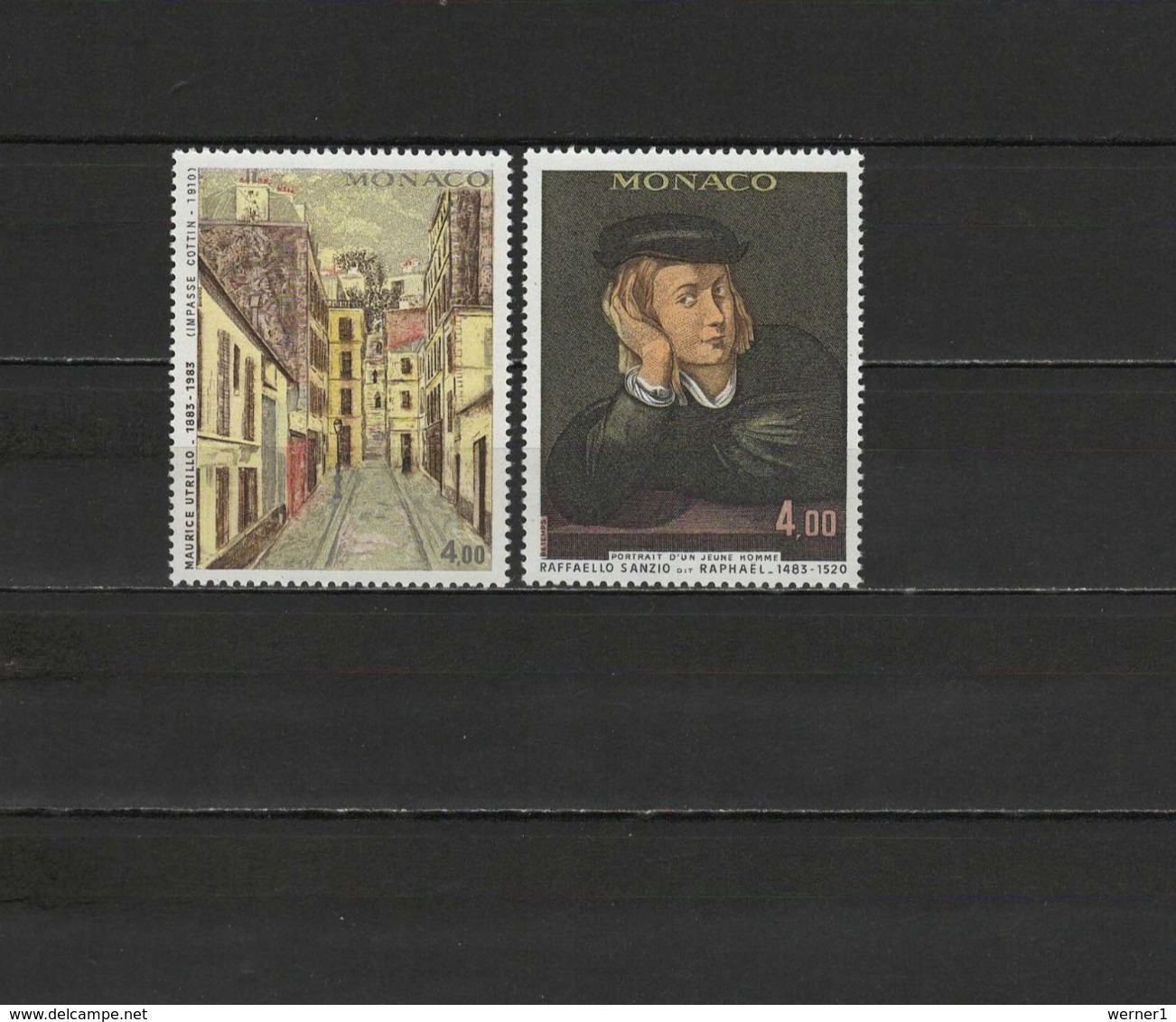 Monaco 1983 Paintings Raphael - Raffael, Utrillo 2 Stamps MNH - Otros & Sin Clasificación