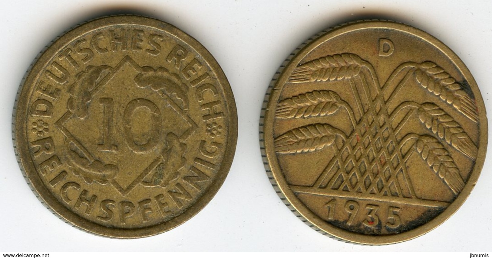 Allemagne Germany 10 Reichspfennig 1935 D J 317 KM 40 - 10 Reichspfennig