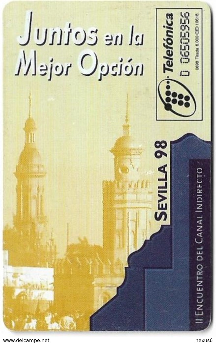 Spain - Telefónica - Juntos En La Mejor Opción, Sevilla 98 - P-340 - 06.1998, 6.000ex, Used - Emisiones Privadas