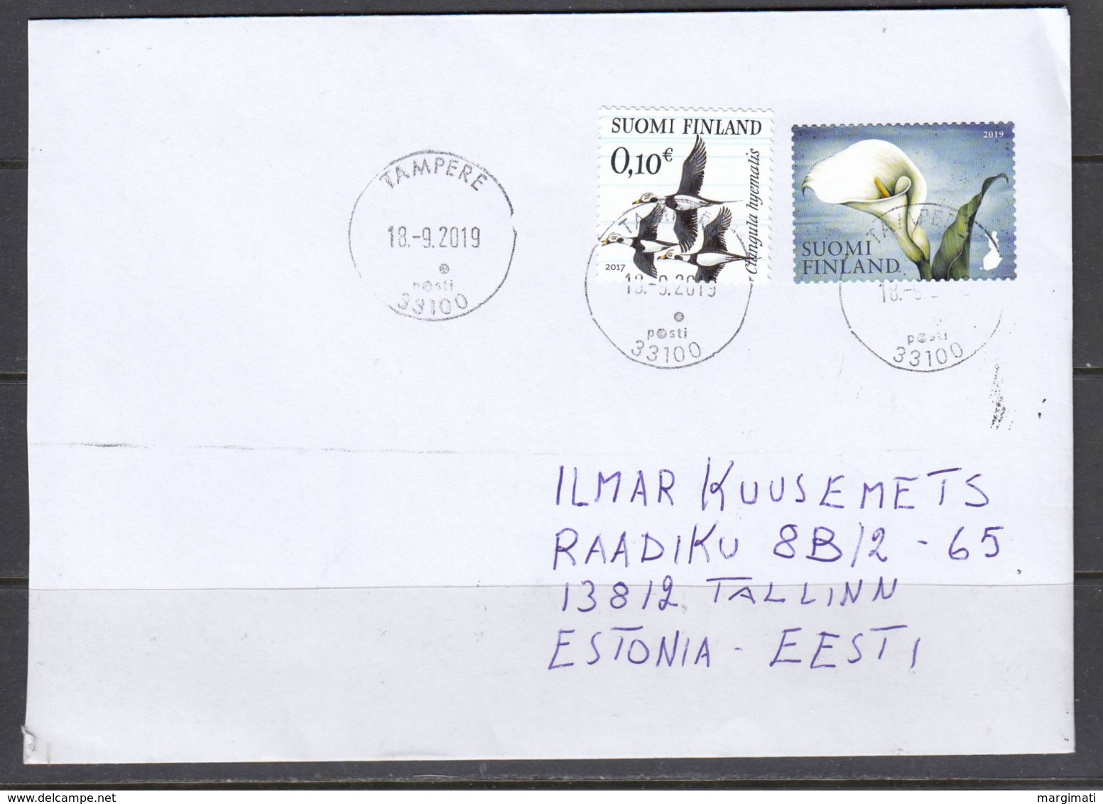 Finnland 2019. Brief Finnland- Estland. - Covers & Documents