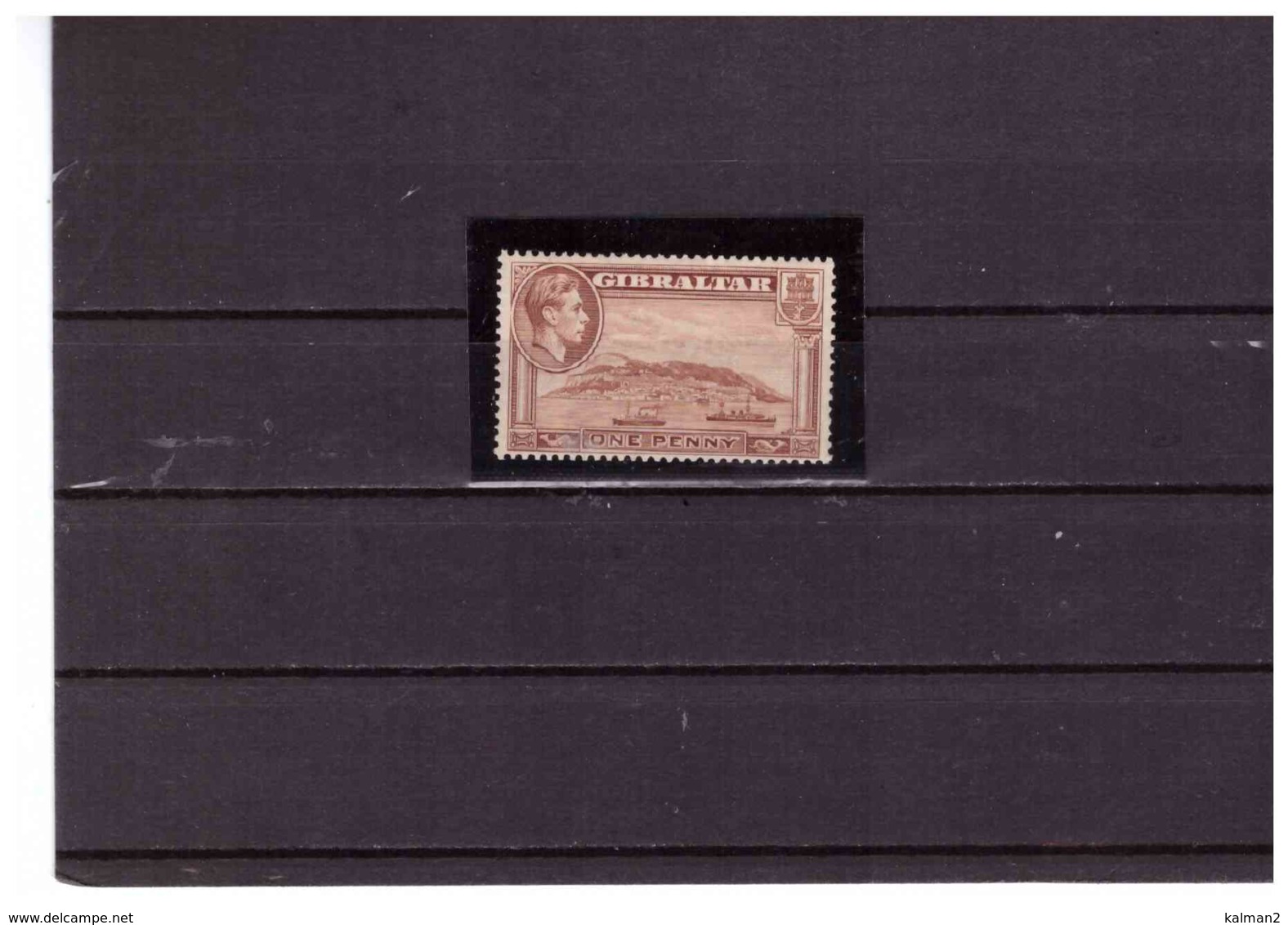 XX2819   -    GIBILTERRA    /   CAT.  UNIFICATO  NR.  103a*  HINGED ( Dent. 13  1/2 ) - Gibilterra