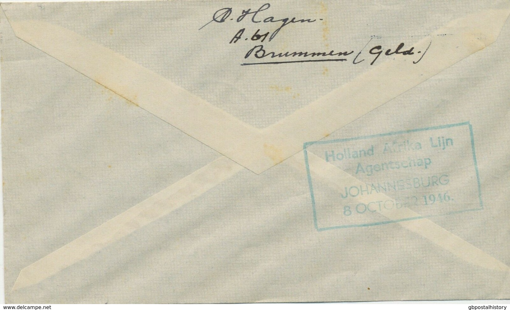 NETHERLANDS 1946 Special Flight Of KLM "Netherlands - South-Africa" - Airmail