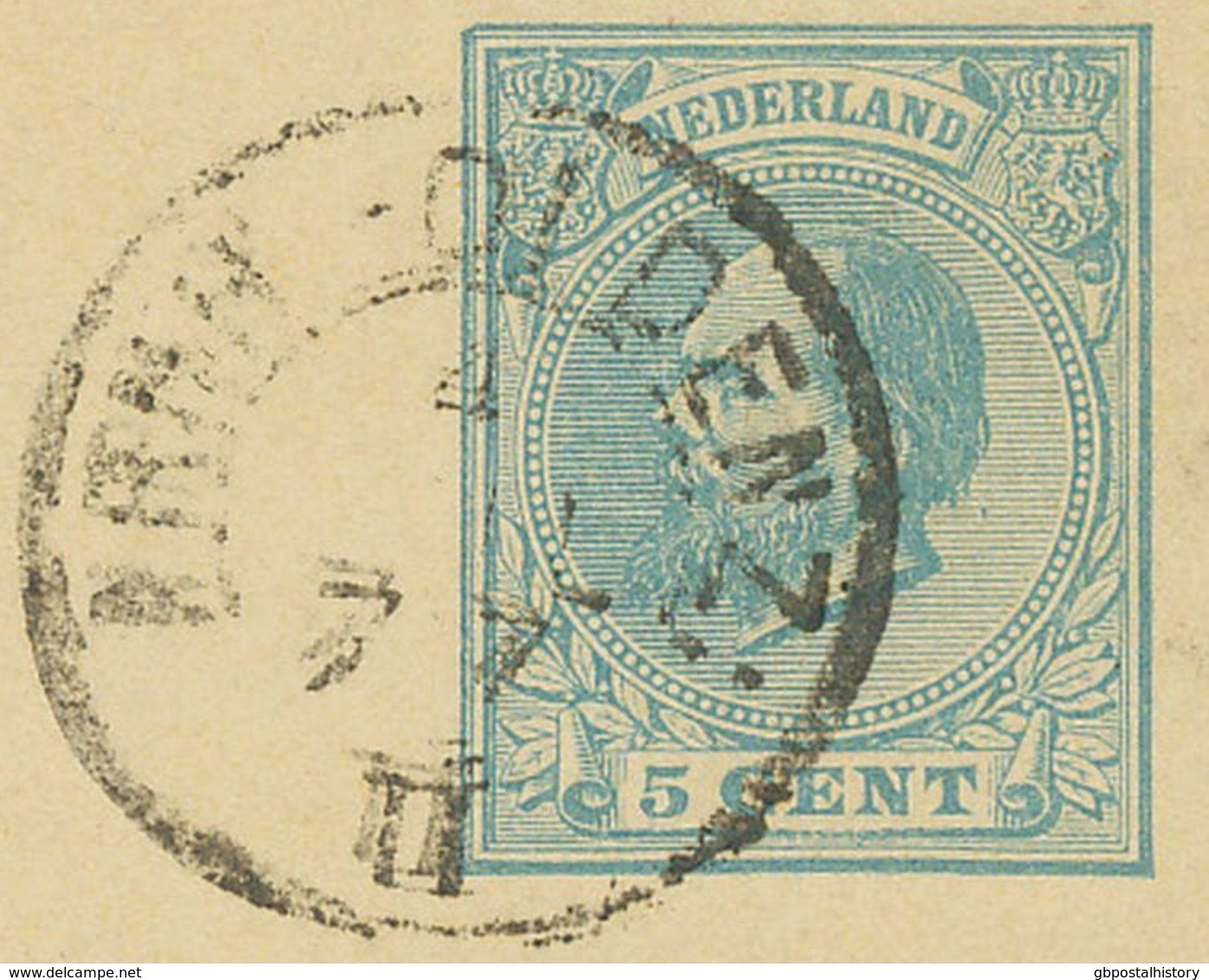 NIEDERLANDE"ARNH. - OLDENZ. / II" K2 U. RA1 "OLDENZAAL" Zwei Bahnpoststpl. 5 C GA 1877 - Poststempels/ Marcofilie