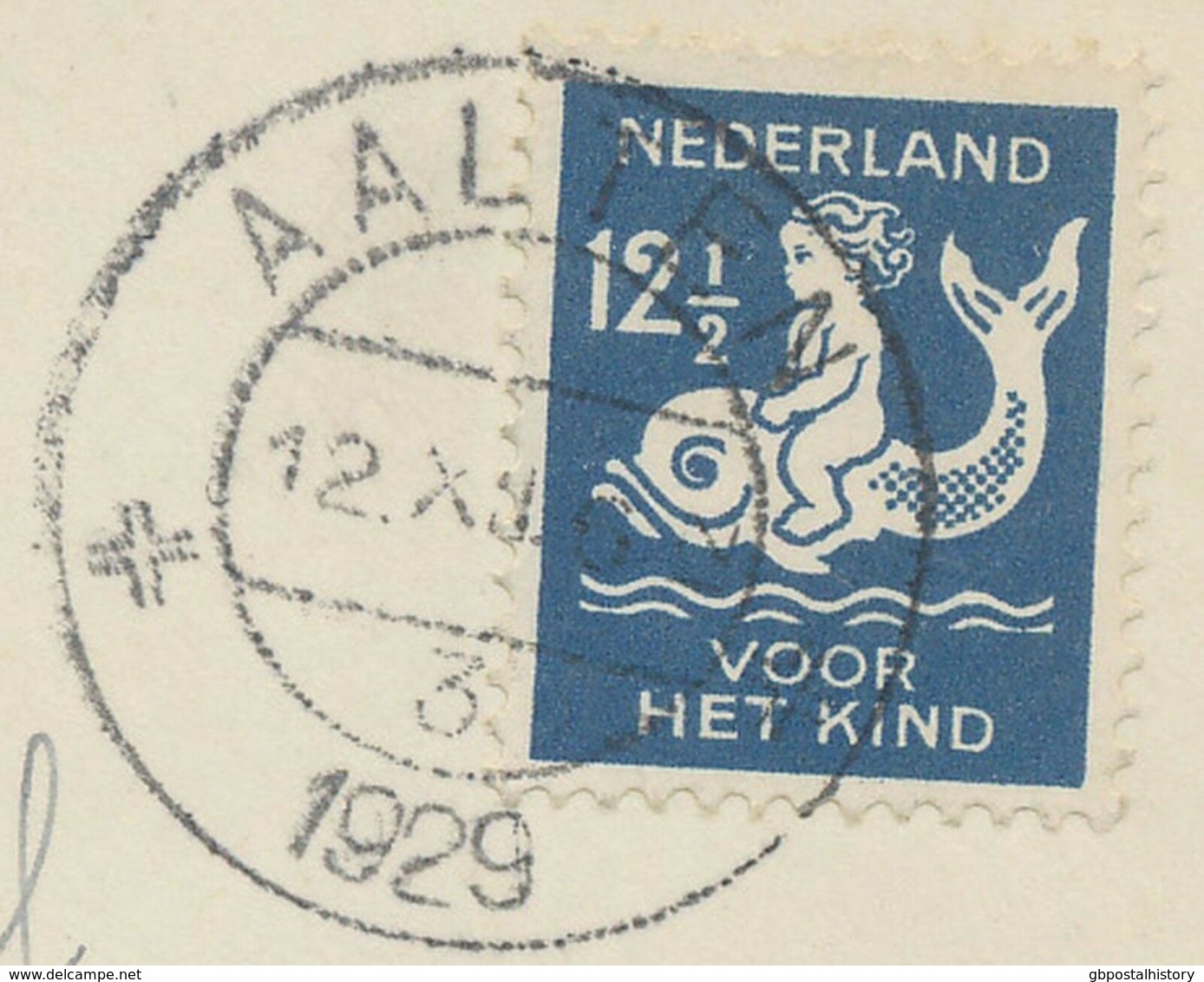 NIEDERLANDE1929, Children's Charity 12 1/2 (+ 3 1/2) C As Very Rare Single Postage Cover - Brieven En Documenten