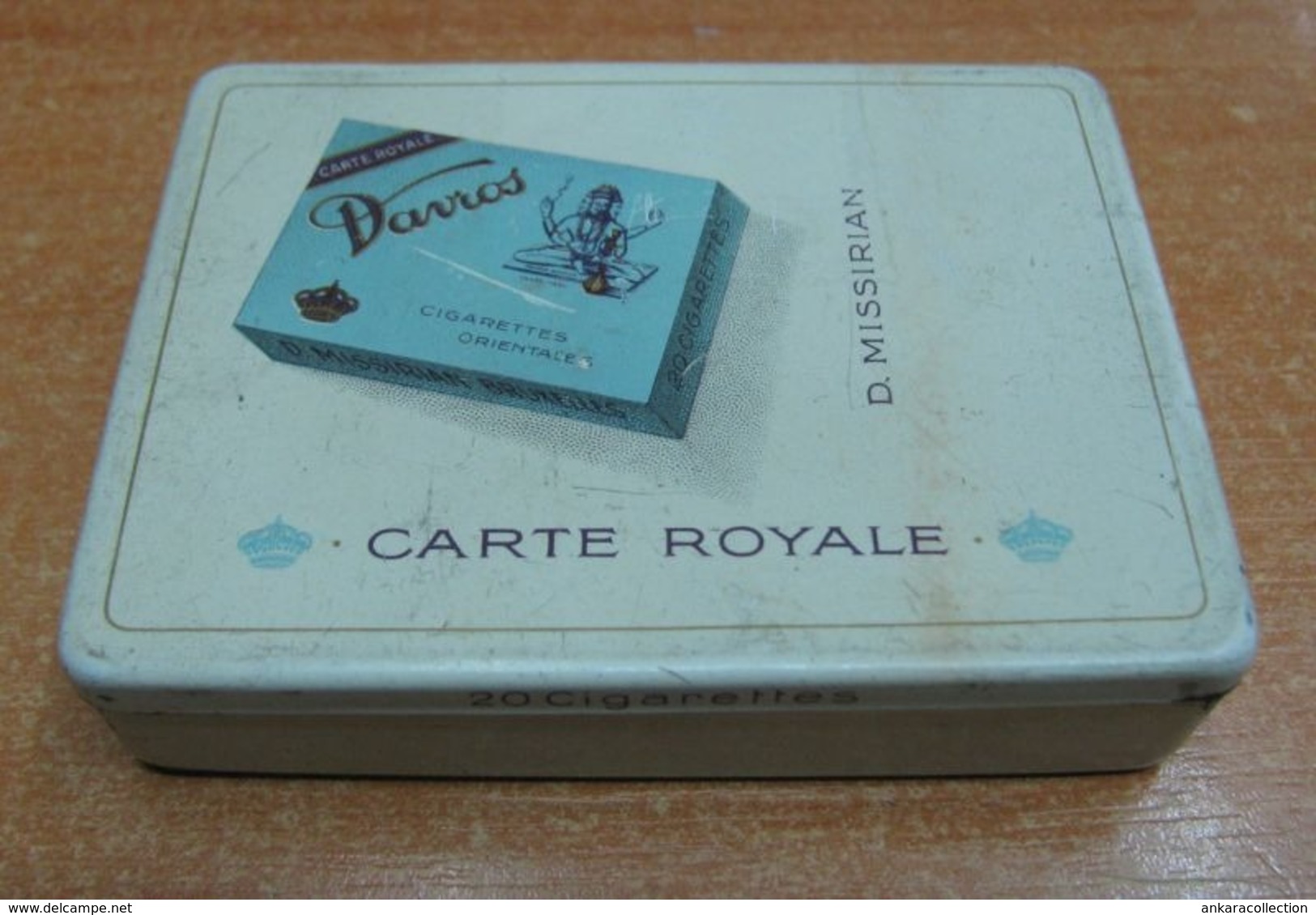 AC - CARTE ROYALE DAVROS D. MISSIRIAN CIGARETTE - TOBACCO EMPTY VINTAGE TIN BOX - Contenitori Di Tabacco (vuoti)