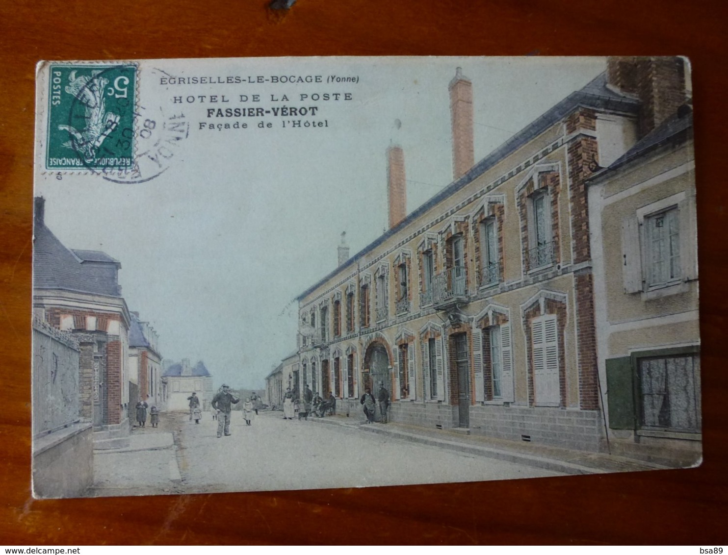 CPA EGRISELLES-LE-BOCAGE, HOTEL DE LA POSTE, FASSIER-VERO, FACADE DE L'HOTEL - Egriselles Le Bocage