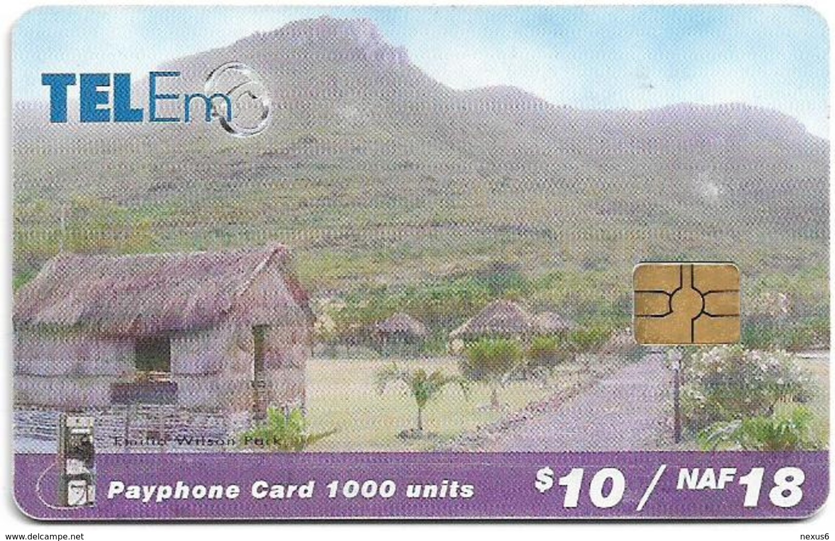 St. Maarten (Antilles Netherlands) - Tel-Em - Mountains, Gem5 Black, 18NAƒ, Used - Antille (Olandesi)