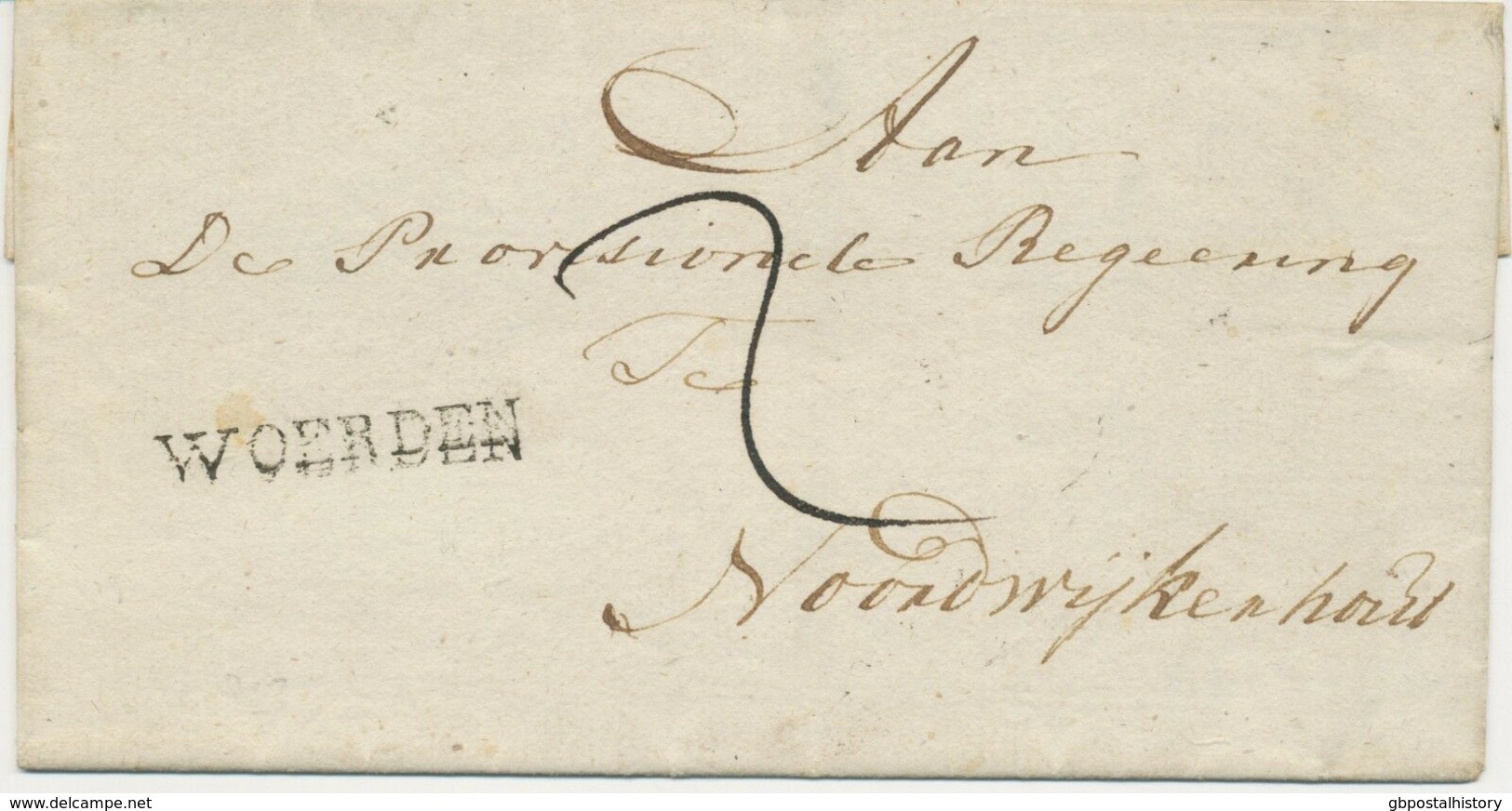 NIEDERLANDE 1813 „WOERDEN“ L1 Aan De Provisionele Regering Te Noordwijkerhout - ...-1852 Voorlopers