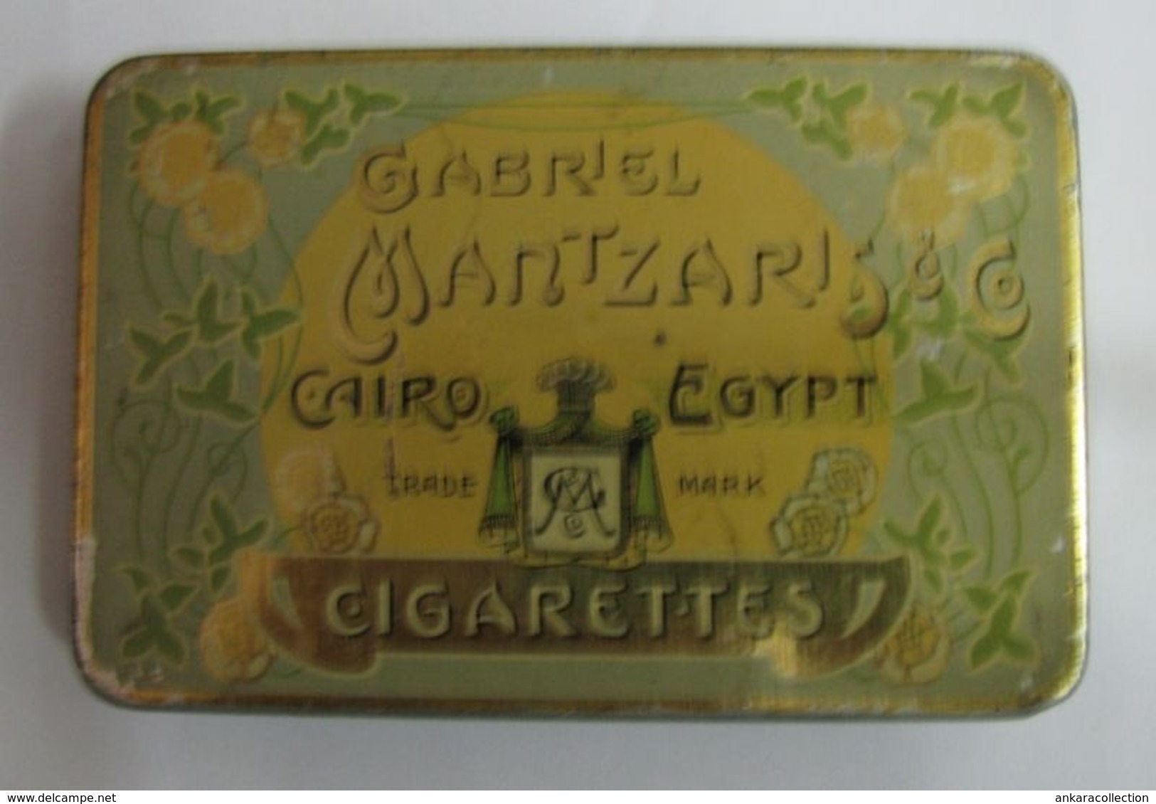 AC - GABRIEL MANTZARIS & CO CAIRO EGYPT CIGARETTES CIGARETTE - TOBACCO EMPTY VINTAGE TIN BOX - Empty Tobacco Boxes