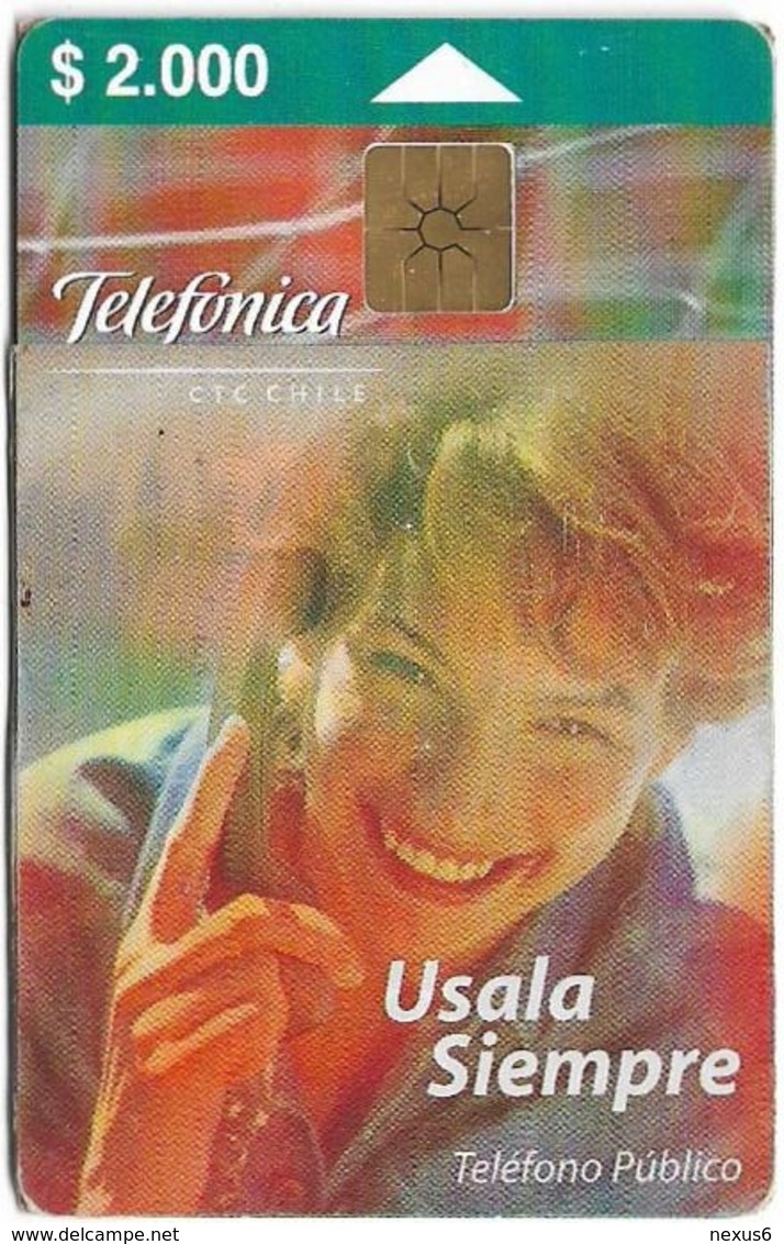 Chile - Telefónica - Teléfono Público (Reverse Instructions), 2.000Cp$, Exp. 10.2001, 600.000ex, Used - Chile