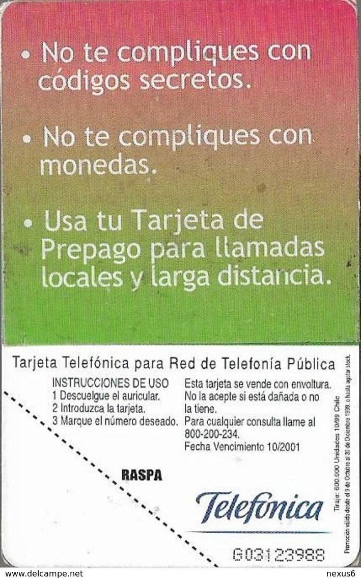 Chile - Telefónica - Teléfono Público (Reverse Instructions), 2.000Cp$, Exp. 10.2001, 600.000ex, Used - Chile